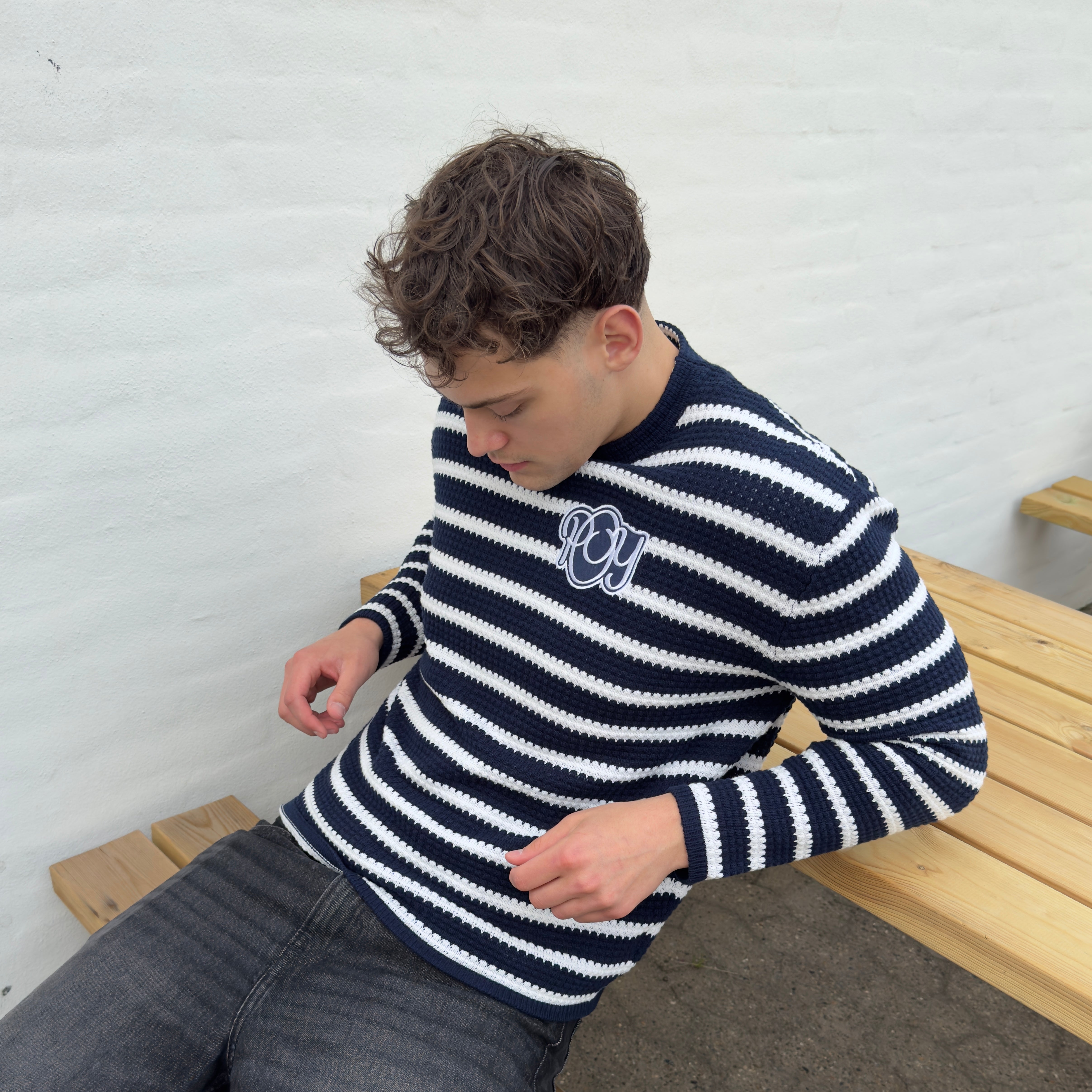 STRIPED KNIT - MARINE BLUE – poyclo