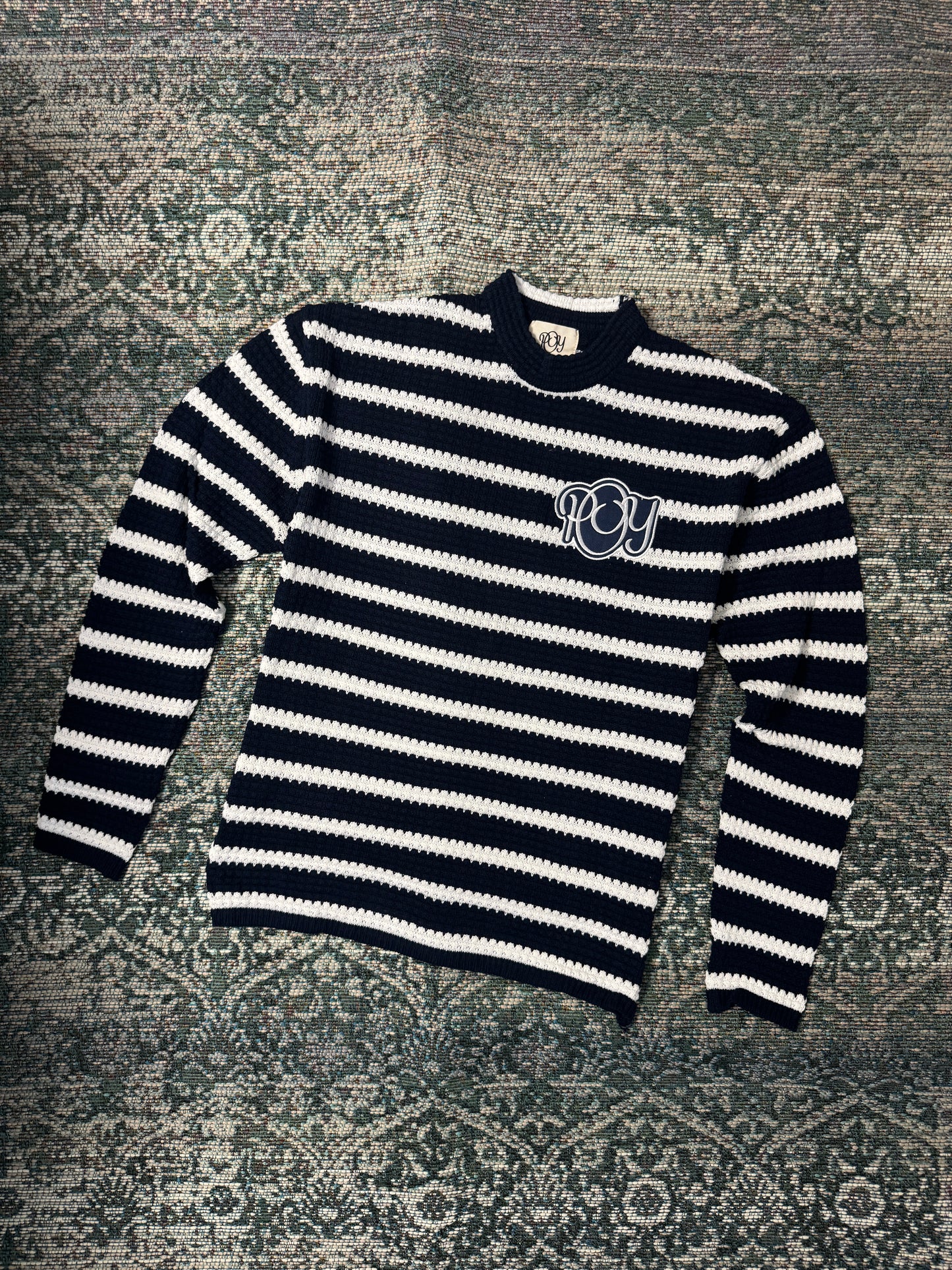 STRIPED KNIT - MARINE BLUE