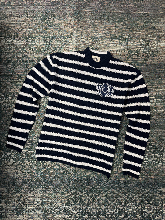 STRIPED KNIT - MARINE BLUE