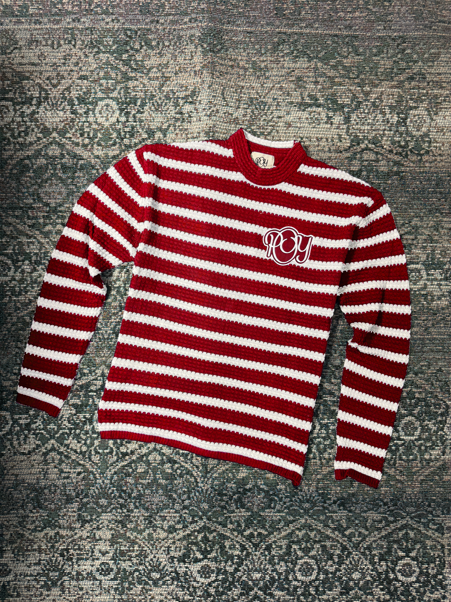 STRIPED KNIT - CHERRY RED