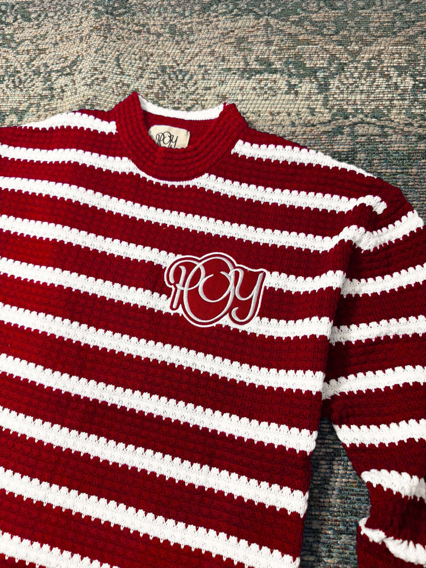STRIPED KNIT - CHERRY RED