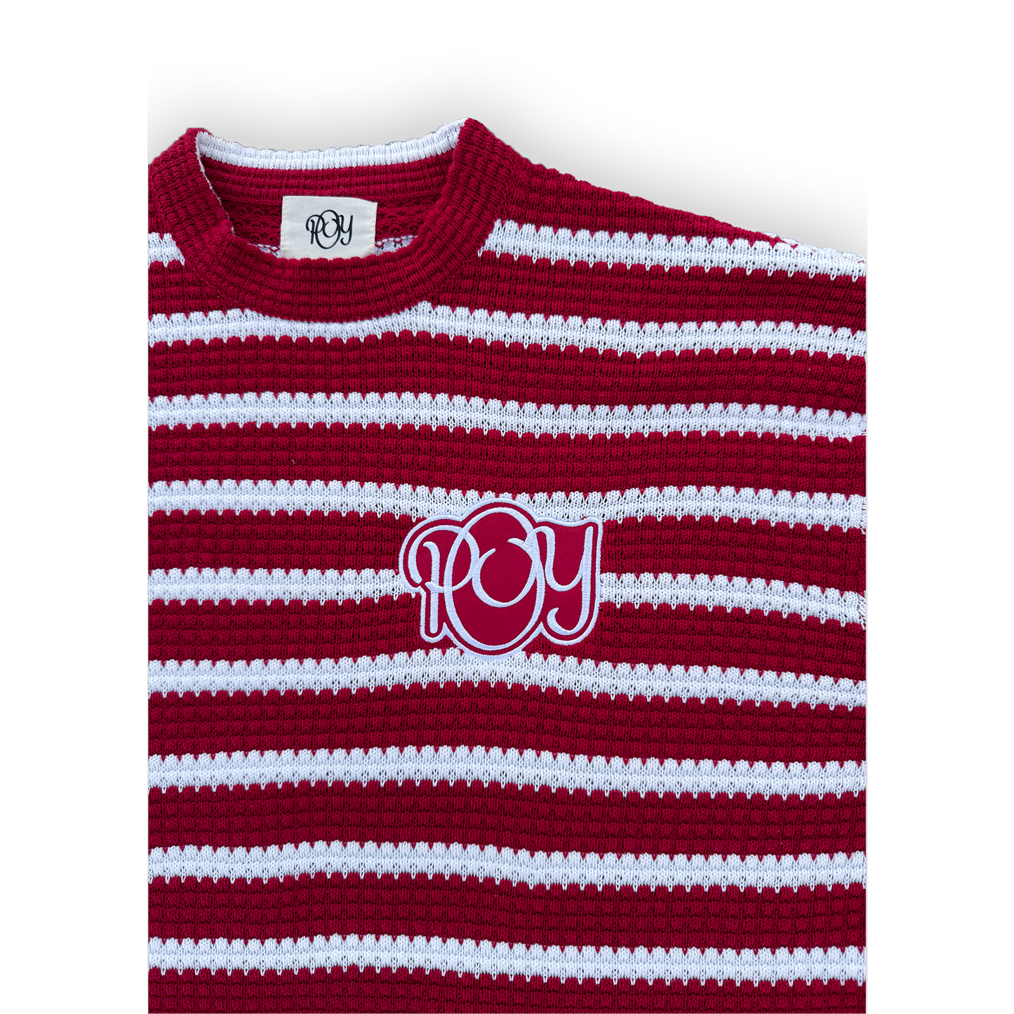 STRIPED SUMMER KNIT - CHERRY RED
