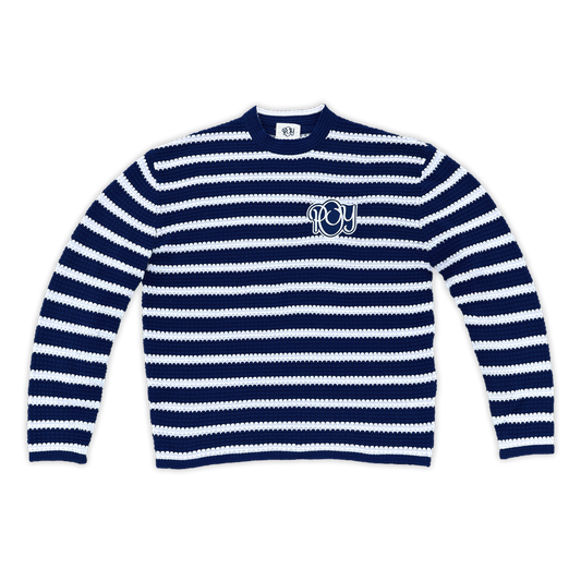 STRIPED SUMMER KNIT - MARINE BLUE