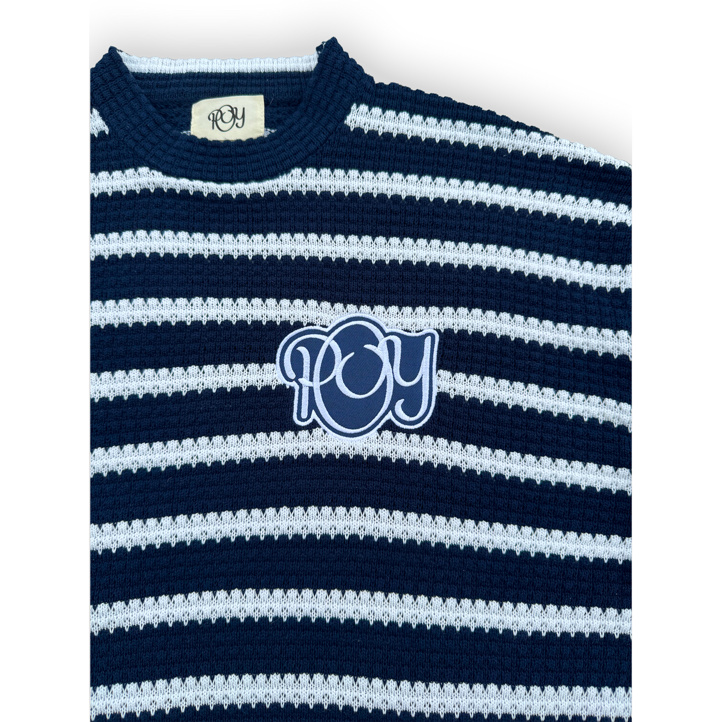 STRIPED SUMMER KNIT - MARINE BLUE