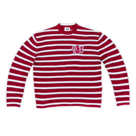 STRIPED SUMMER KNIT - CHERRY RED